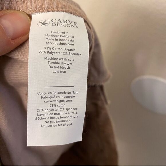 Carve Designs hi rise Oahu fray stretch organic cotton corduroy shorts pink 12 - Picture 8 of 10